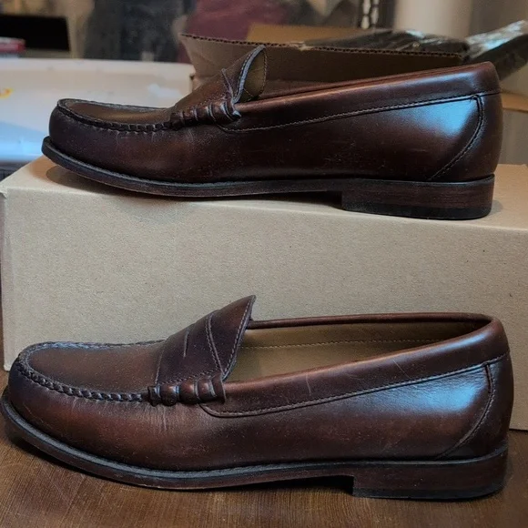 J Crew Factory Men's Penny loafers BS114 Size 10 Whiskey Brown - Picture 4 of 12